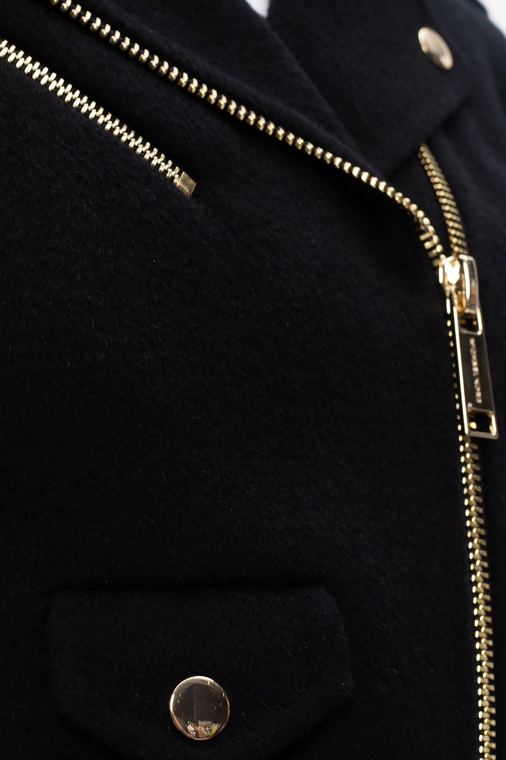 Michael kors black on sale coat gold zipper